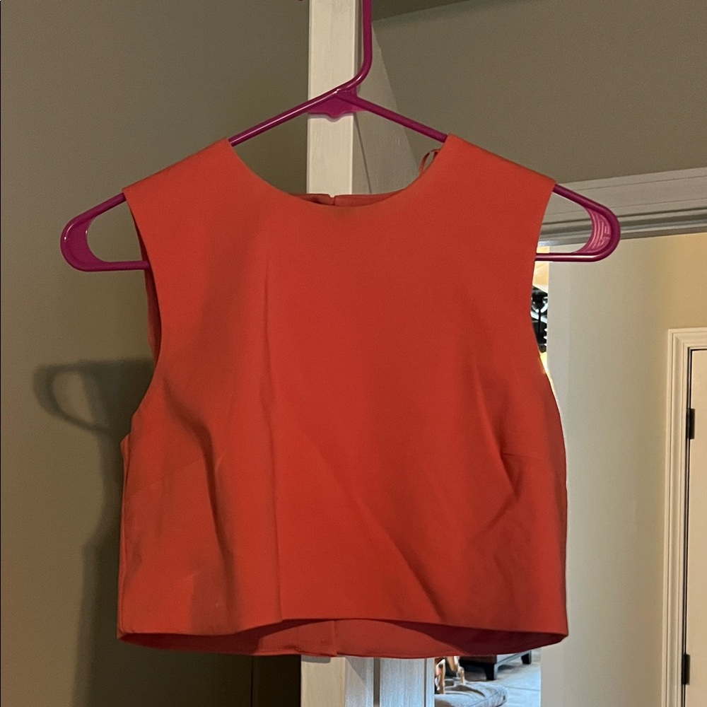 Zara Coral Crop Top